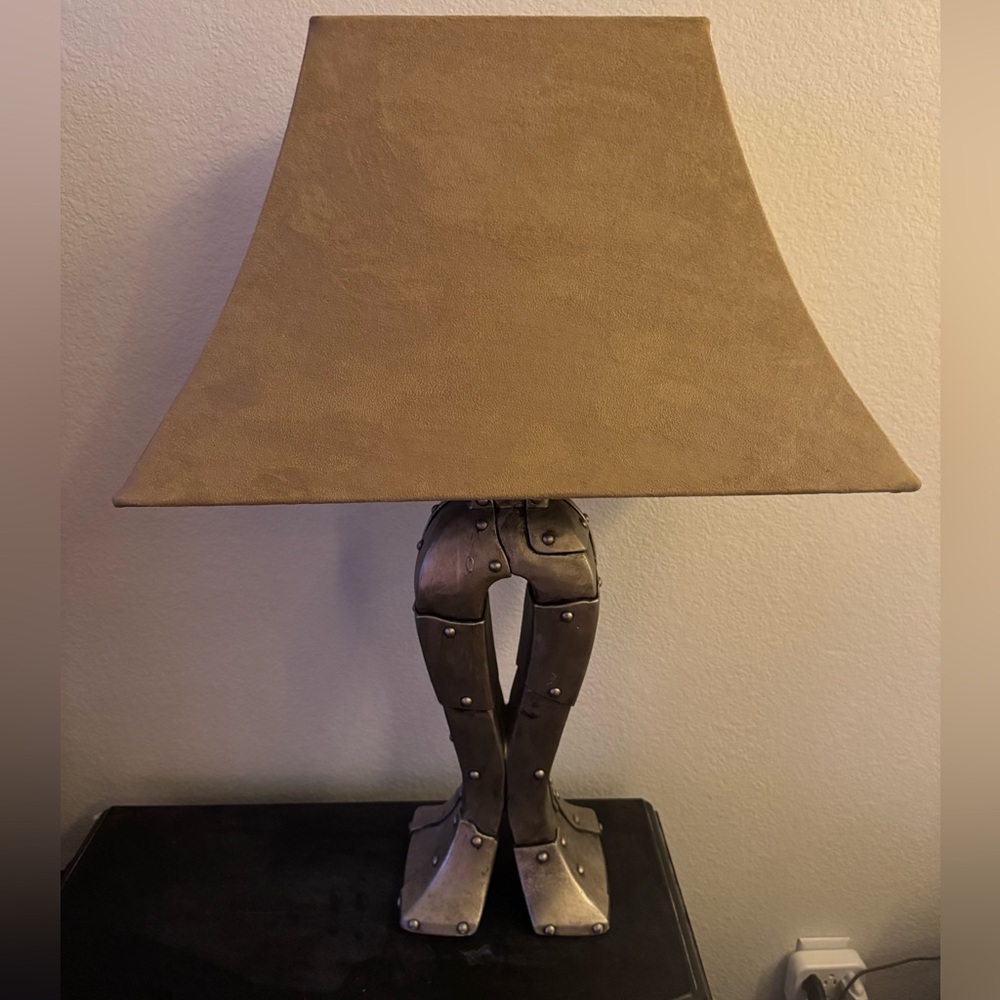 Really cool lamp with beautiful brown shade